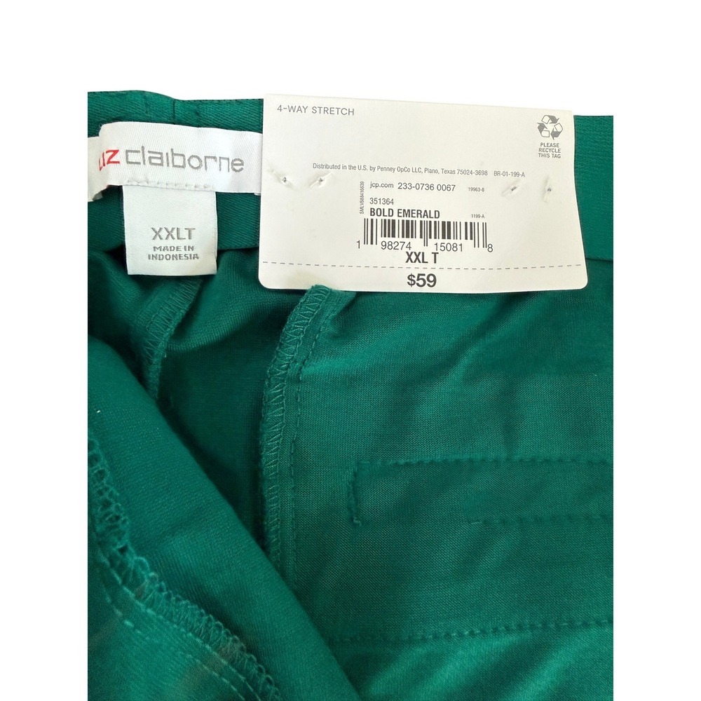 Liz Claiborne Wide Leg Trousers Bold Emerald Green Size XXL Tall NWT - Picture 8 of 8